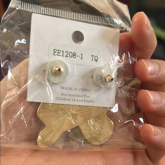 Earrings with Metallic Accents / Boho Style - Picture 4 of 5